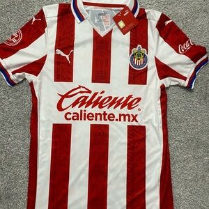 Puma Red and White Chivas Soccer Jersey